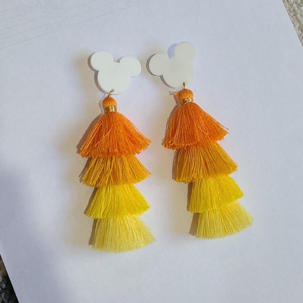 Mickey Halloween Candy Corn Statement Earrings